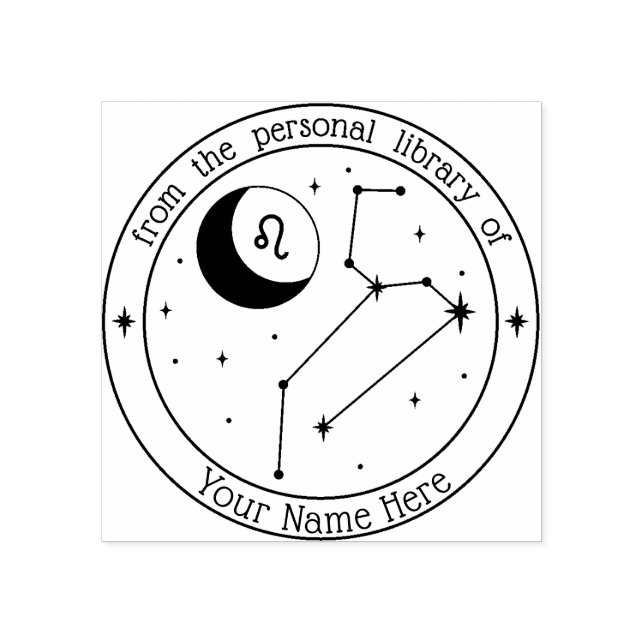 Leo Personalised Zodiac Book Stamp (Imprint)