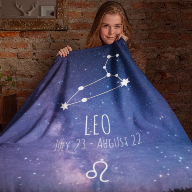Leo | Personalised Zodiac Constellation Fleece Blanket (Creator Uploaded)