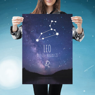 Leo   Personalised Zodiac Constellation Poster