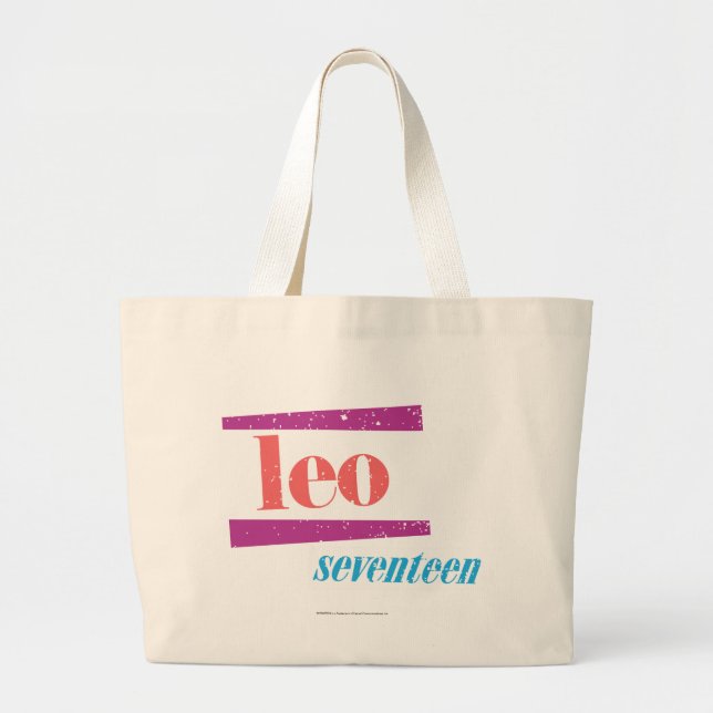 Leo Pink Large Tote Bag (Front)