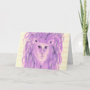 Leo Purple Zodiac Symbol Birthday Card