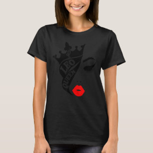 Leo Queen Birthday Red Lips Leo Zodiac T-Shirt