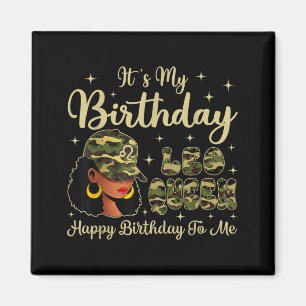 Leo Queen Black Woman Camo Cap Hat Zodiac Sign Magnet