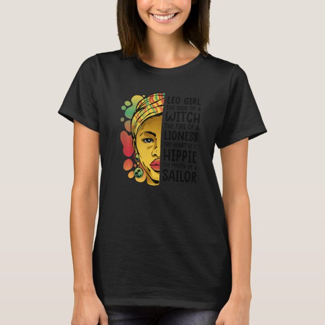 Leo Queen  For Women Astrology Zodiac  Girls Leo   T-Shirt (Front)