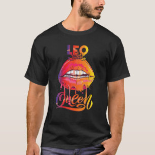 Leo Queen Gradient Colour Zodiac Birthday T-Shirt