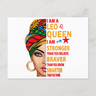 Leo queen I am stronger funny birthday gift for Le Holiday Postcard
