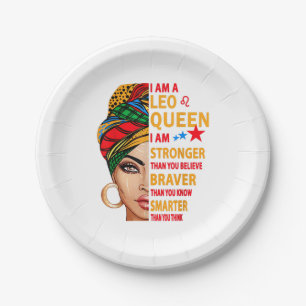 Leo queen I am stronger funny birthday gift for Le Paper Plate