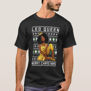 Leo Queen Merry Christmas For Black Women T-Shirt