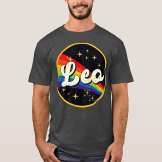 Leo Rainbow In Space Vintage GrungeStyle T-Shirt