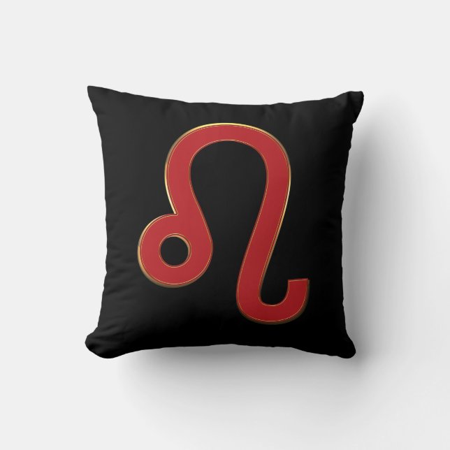LEO Red Zodiac Sign July August Birthday Astrology Cushion (Front)
