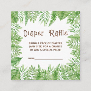 Leo Safari Baby Shower Diaper Raffle Enclosure Card