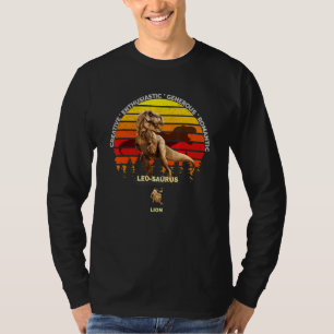 Leo Saurus Zodiac Leo Jul 23 Aug 22 Lion Dinosaur T-Shirt