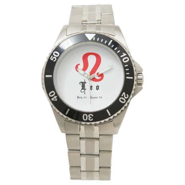 Leo Sign Astrology Zodiac Watch (Front)
