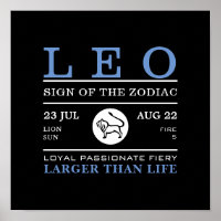 Leo Sign of the Zodiac, Astrological Poster
