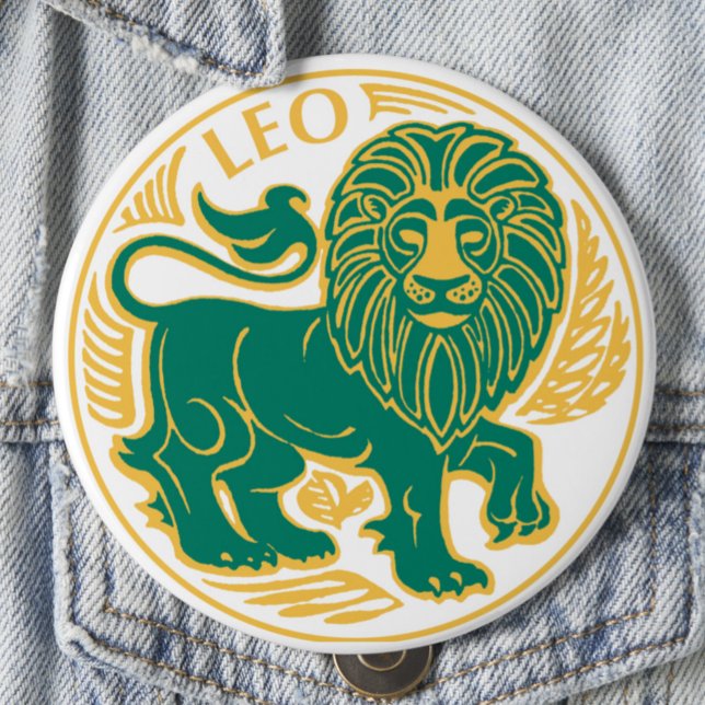 Leo Sign of the Zodiac on a 10 Cm Round Badge (Creator Uploaded)