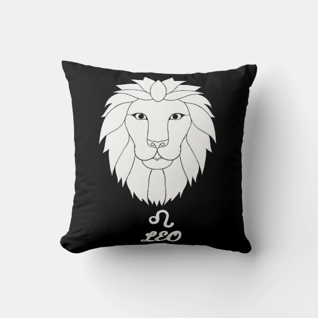 Leo Silhouette Reversible Throw Pillow (Front)