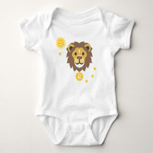 Leo smiling lion baby bodysuit - zodiac star sign