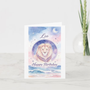 Leo star sign birthday card