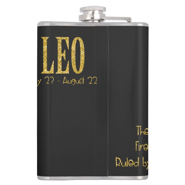 Leo Star Sign Hip Flask (Back)