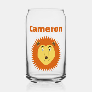 Leo Star Sign Lion Birthday Custom Name Can Glass