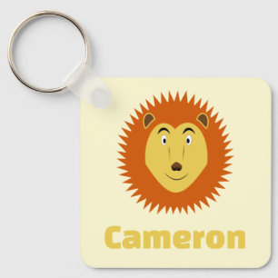 Leo Star Sign Lion Birthday Custom Name Key Ring