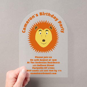 Leo Star Sign Lion Birthday Party Custom Acrylic Invitations