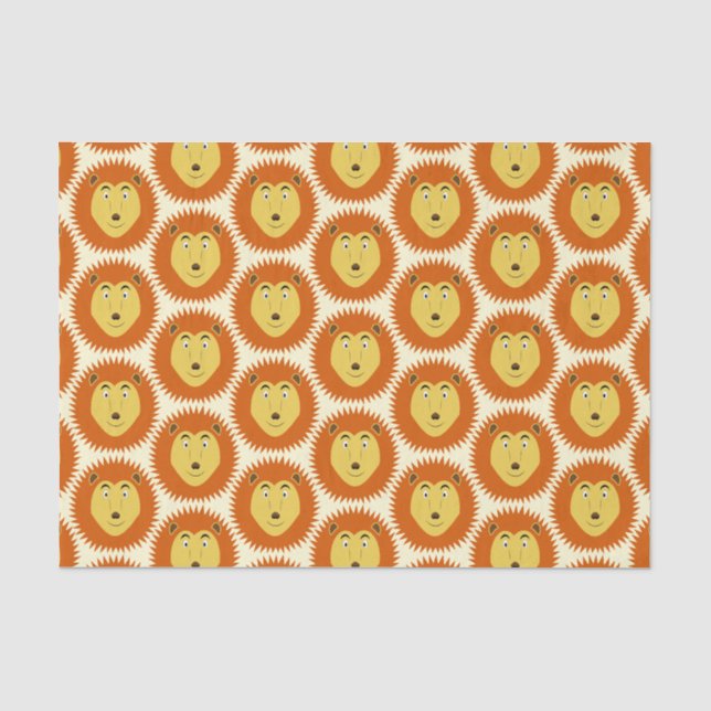 Leo Star Sign Lion Birthday Patterned Tissue Paper (Front)