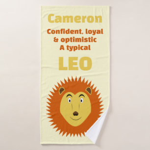 Leo Star Sign Lion BirthdayCustom Bath Towel
