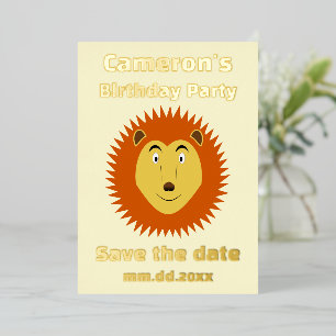 Leo Star Sign Lion Custom Birthday Party Foil Holiday Card