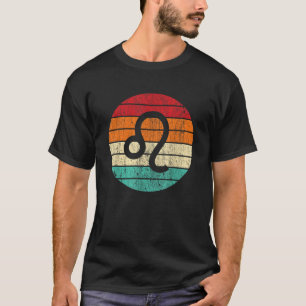 Leo Star Sign Vintage Sun Circle Distressed Zodiac T-Shirt