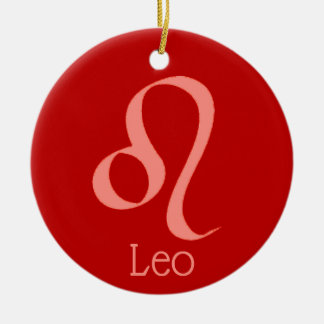 Leo Sun Sign Zodiac Symbol Ceramic Ornament