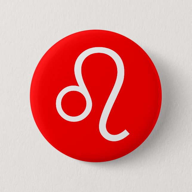 Leo Symbol 6 Cm Round Badge (Front)