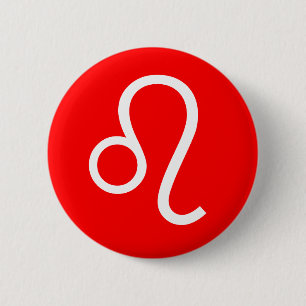 Leo Symbol 6 Cm Round Badge