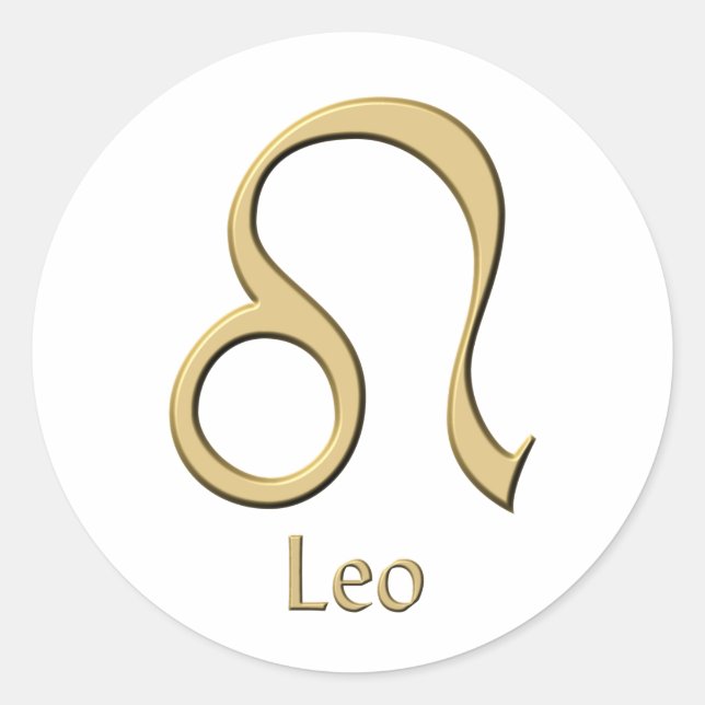 Leo symbol classic round sticker (Front)