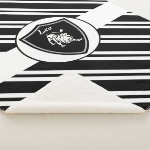 Leo symbol sherpa blanket