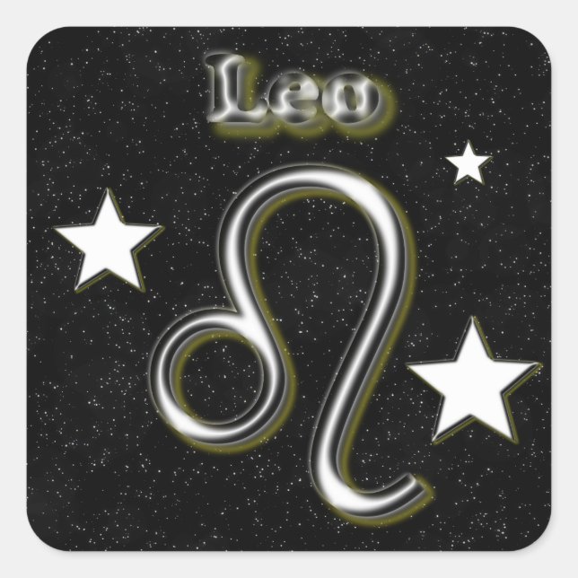 Leo symbol square sticker (Front)
