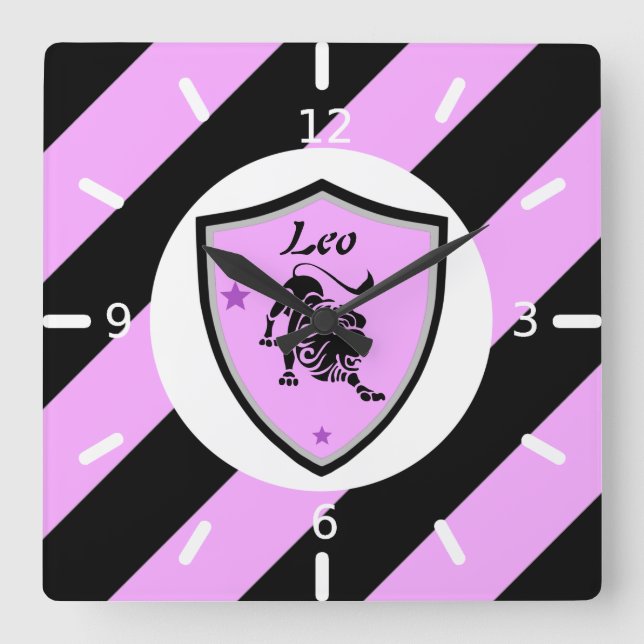 Leo symbol       square wall clock (Front)