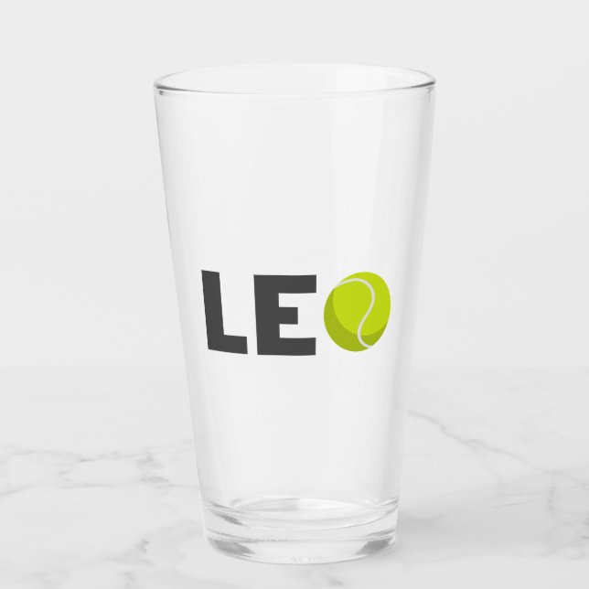 Leo Tennis Glass (Front)