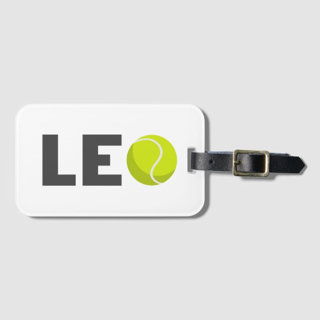Leo Tennis Luggage Tag (Front Horizontal)