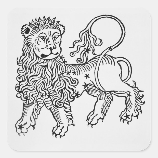 Leo (the Lion) an illustration from the 'Poeticon Square Sticker (Front)