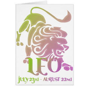 Leo the Lion Astrology Birthday Card design 1