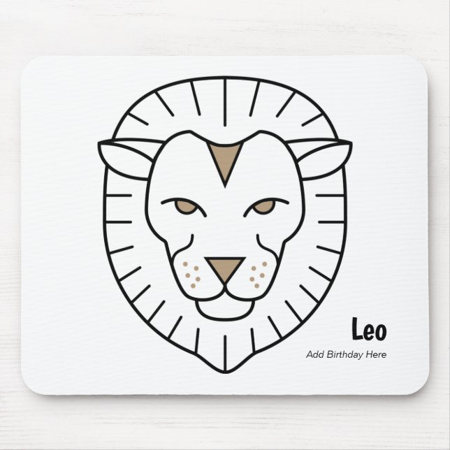 Leo the lion black gold zodiac star sign mouse pad (Front)