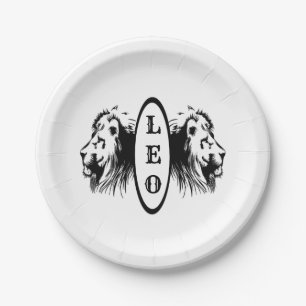 Leo the Lion Bookended Zodiac Paper Plate