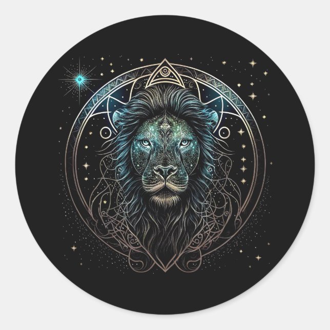 Leo the Lion Classic Round Sticker (Front)