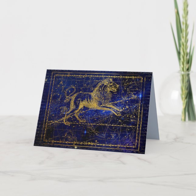 leo the lion constellation greeting card (Front)