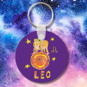 Leo the Lion star sign key ring
