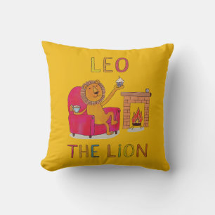 Leo the Lion zodiac cute lion Cushion