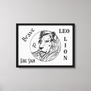 Leo The Lion Zodiac Framed Canvas Print