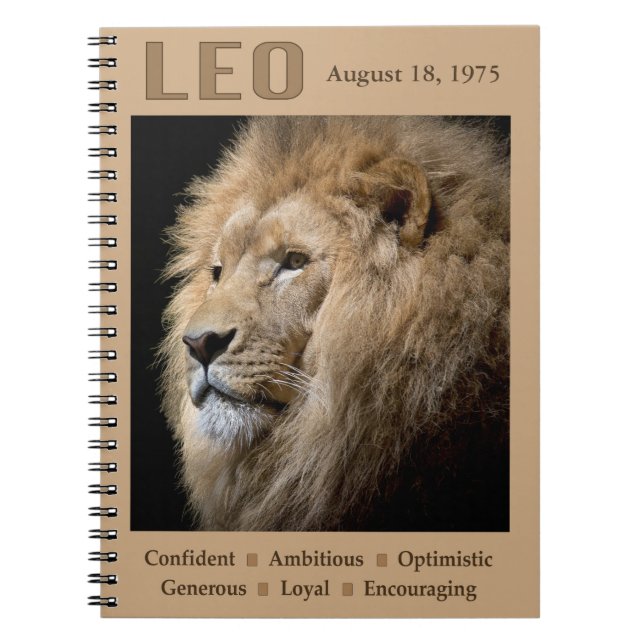 Leo the Lion Zodiac Notebook (Front)