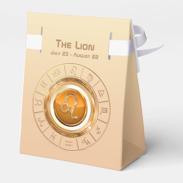 LEO - The Lion Zodiac Sign Favour Box (Back Side)
